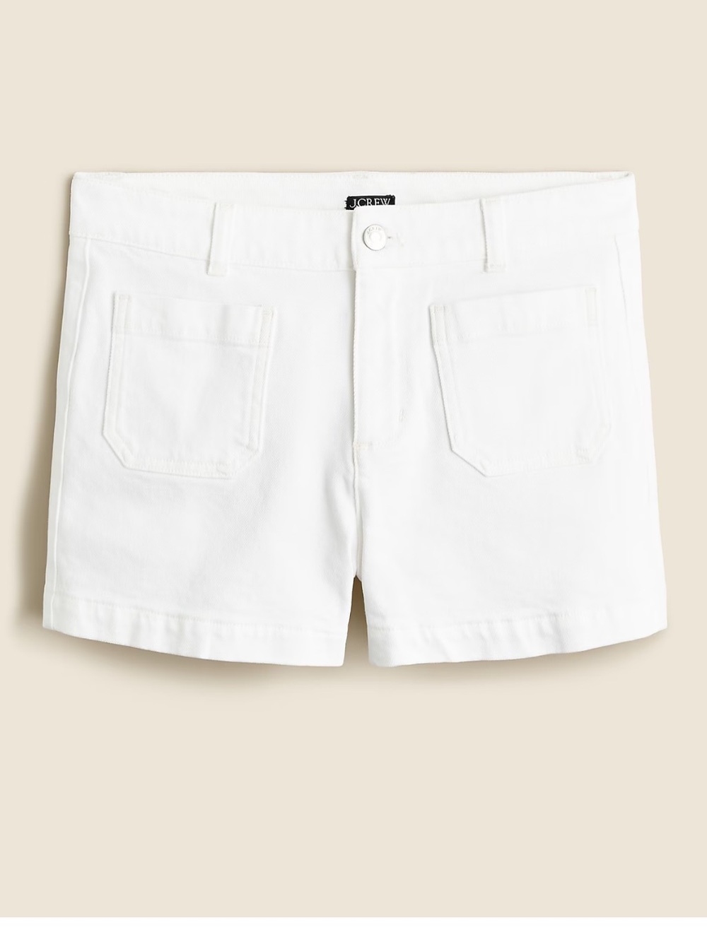 JCrew Patch-pocket denim short in white